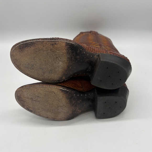 Sanders Womens 6B Brown Python Embroidered Western Cowgirl Boots - Picture 10 of 10